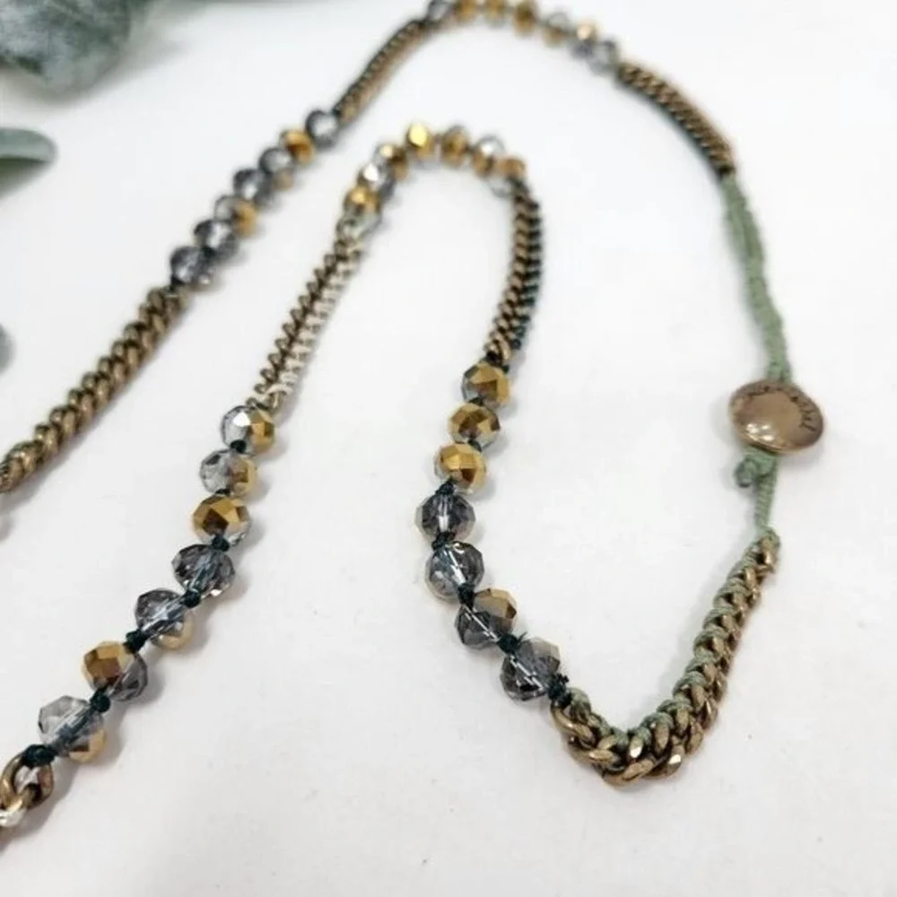 CHLOE‎ & ISABEL Faceted Bead Chain Thread Necklace